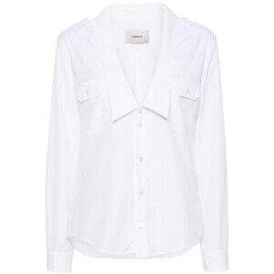 Coperni V-Neck White Cotton Poplin Top - NWT